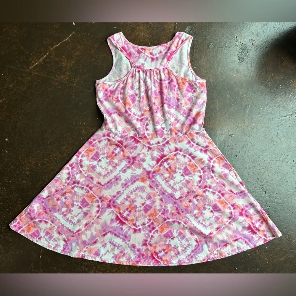 The Children's Place Pink and White A-Line Sundress Scoop Neck (877)
